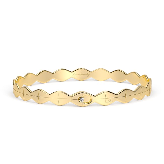 14 KT yellow gold Infinity bracelet with white diamond