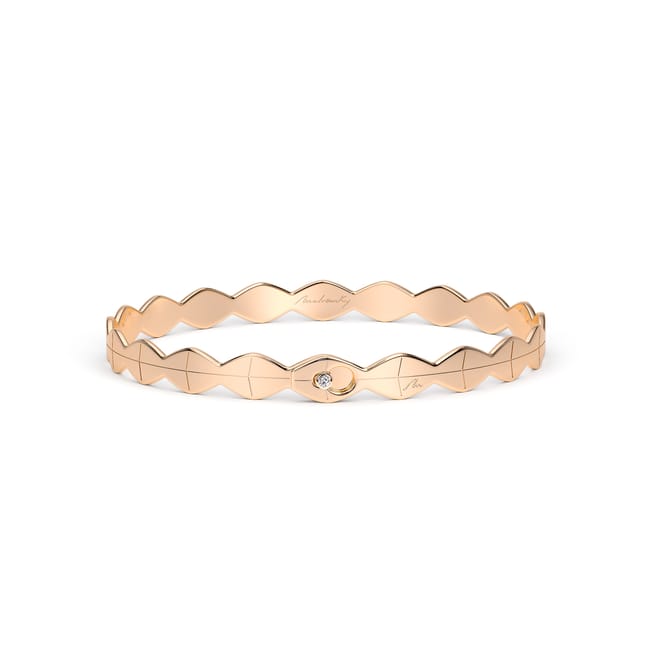 14 KT rose gold Infinity bracelet with white diamond