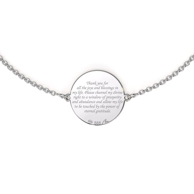 Bratara lant cu Arhanghel Fortunata, din aur alb 14 KT