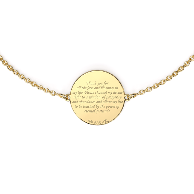 Bratara lant cu Arhanghel Fortunata, din aur galben 14 KT