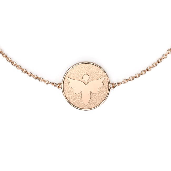 Bratara lant cu Arhanghel Fortunata, din aur roz 14 KT