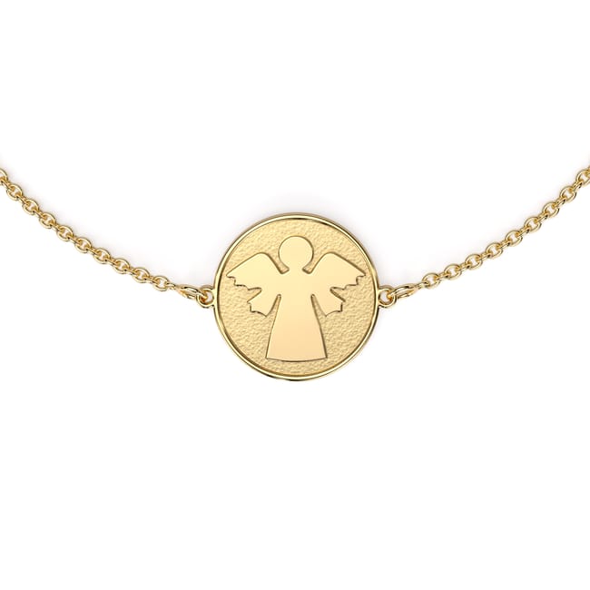 Bratara lant cu Arhanghel Rafael, din aur galben 14 KT