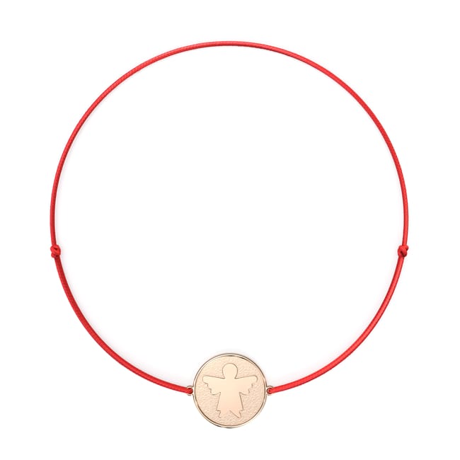 14 KT rose gold Archangel Chamuel bracelet on string