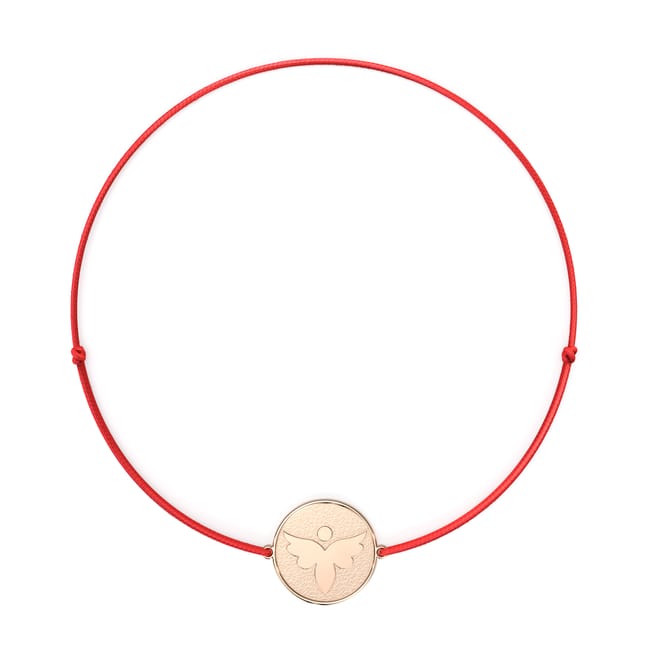 Bratara pe snur cu Arhanghel Fortunata, din aur roz 14 KT