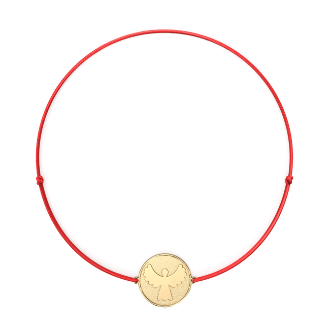 Bratara pe snur cu Arhanghel Gabriel, din aur galben 14 KT