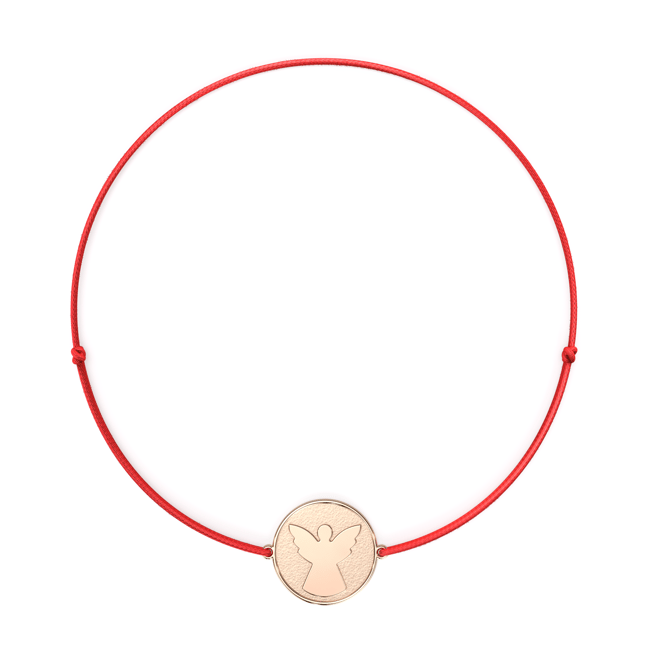 Bratara pe snur cu Arhanghel Jofiel, din aur roz 14 KT