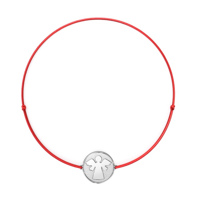 14 KT white gold Archangel Raphael bracelet on string