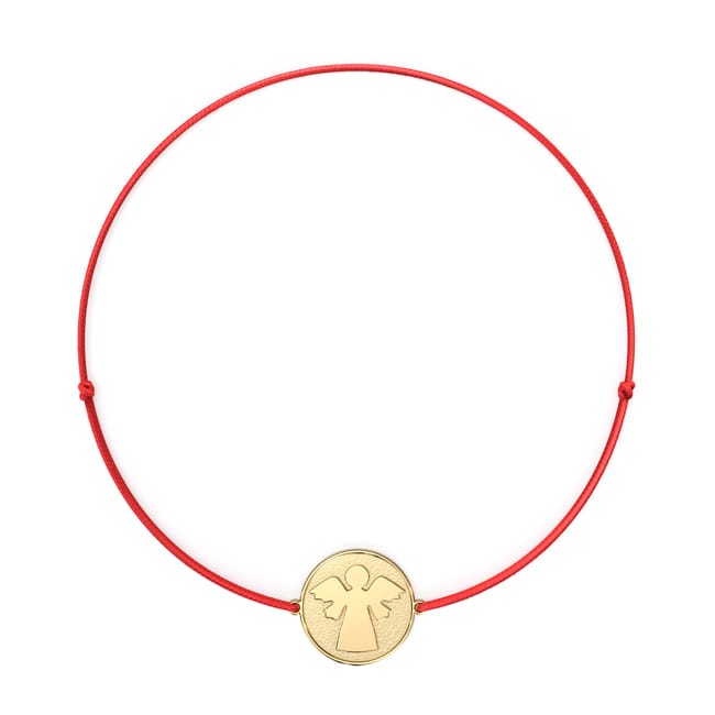 14 KT yellow gold Archangel Raphael bracelet on string