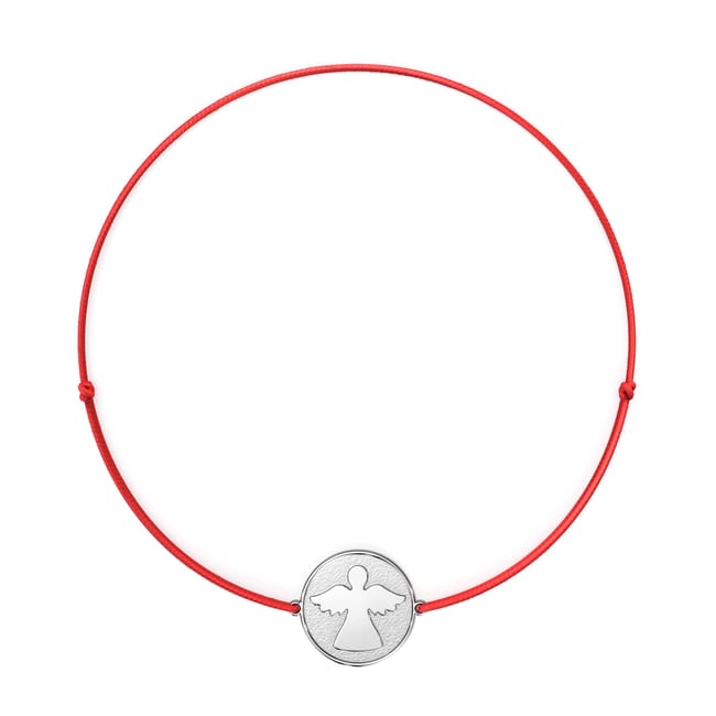 14 KT white gold Archangel Zadkiel bracelet on string