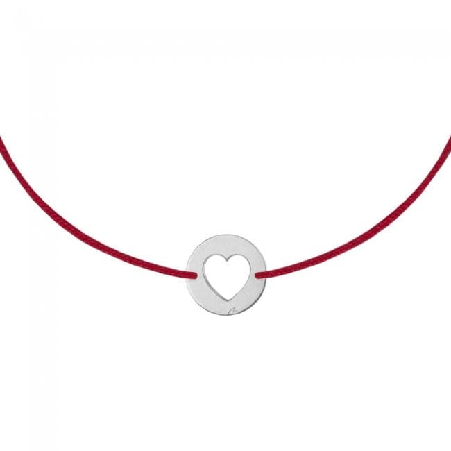 14 KT white gold Baby Heart bracelet on string