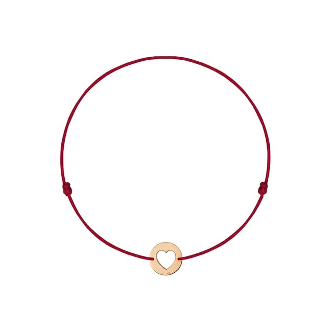 Bratara pe snur Baby Inima, din aur roz 14 KT