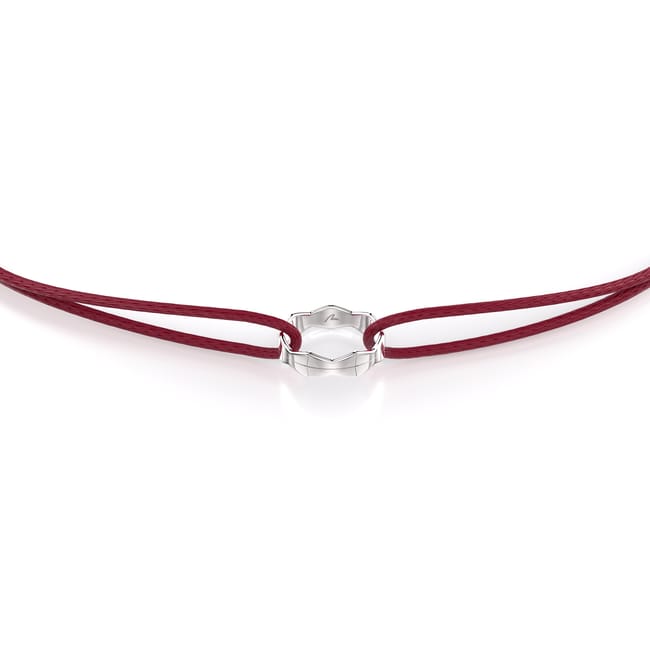 Bratara pe snur Single Infinity, din aur alb 14 KT