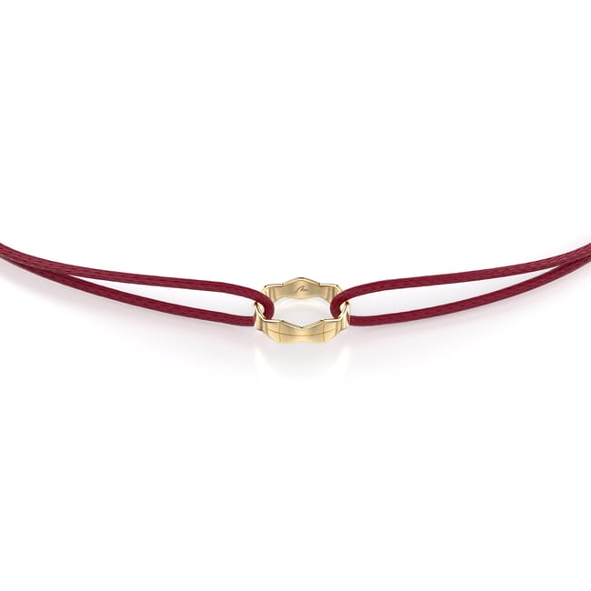 14 KT yellow gold Single Infinity bracelet on string