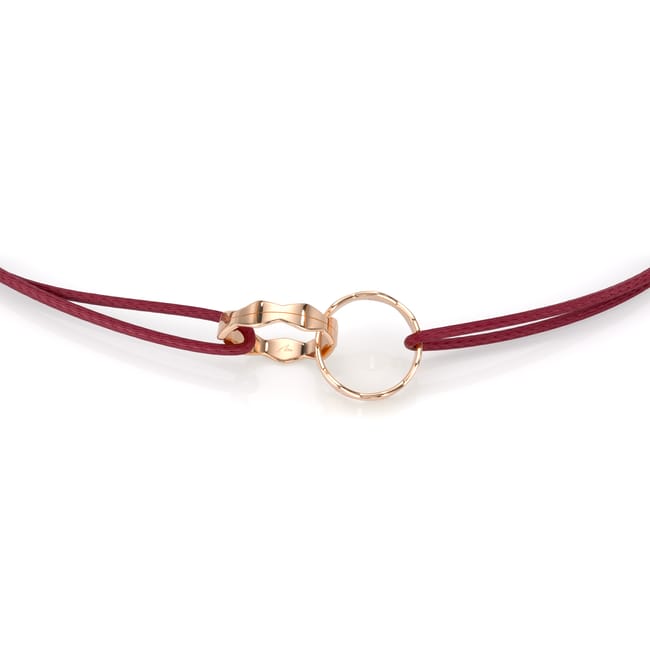 Bratara pe snur Twin Infinity, din aur roz 14 KT