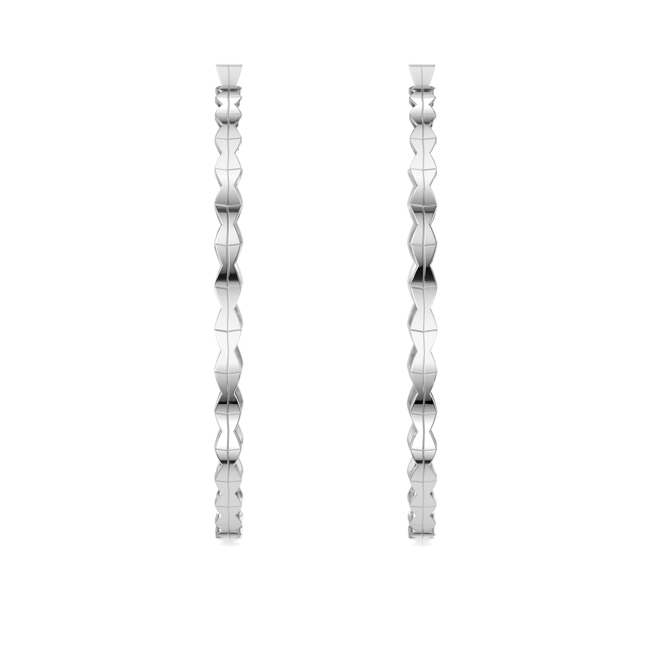 Cercei creole Infinity L, din aur alb 14 KT