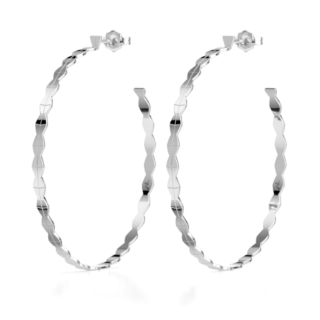 Cercei creole Infinity L, din aur alb 14 KT