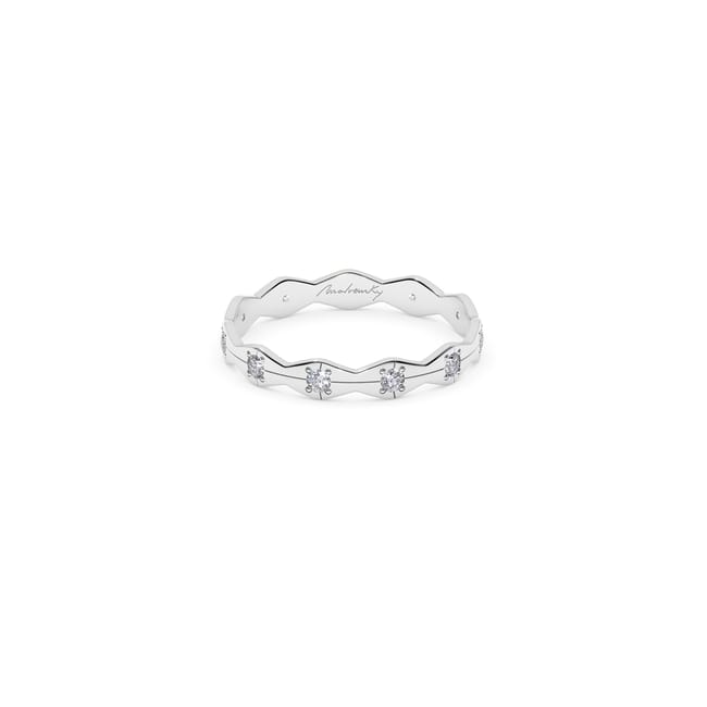 Verigheta Infinity, subtire, cu diamante albe, din aur alb 14 KT