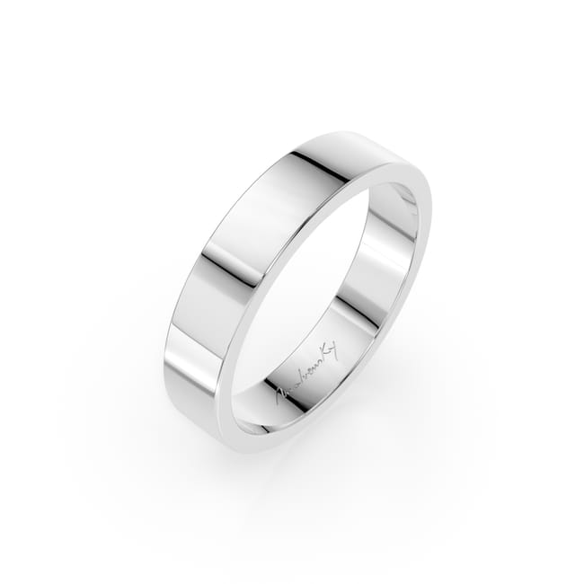 14 KT white gold Passion wide wedding ring
