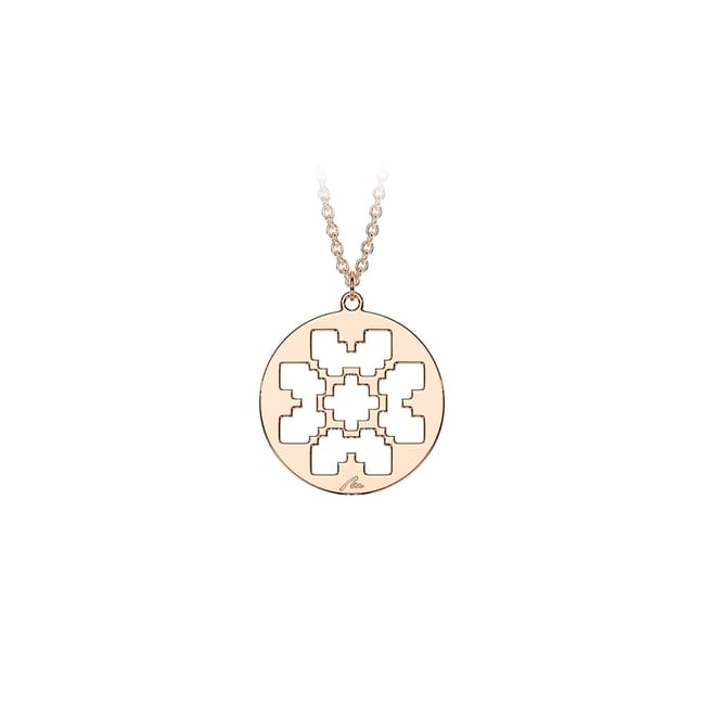 Pandantiv Trifoi traditional, din aur roz 14 KT