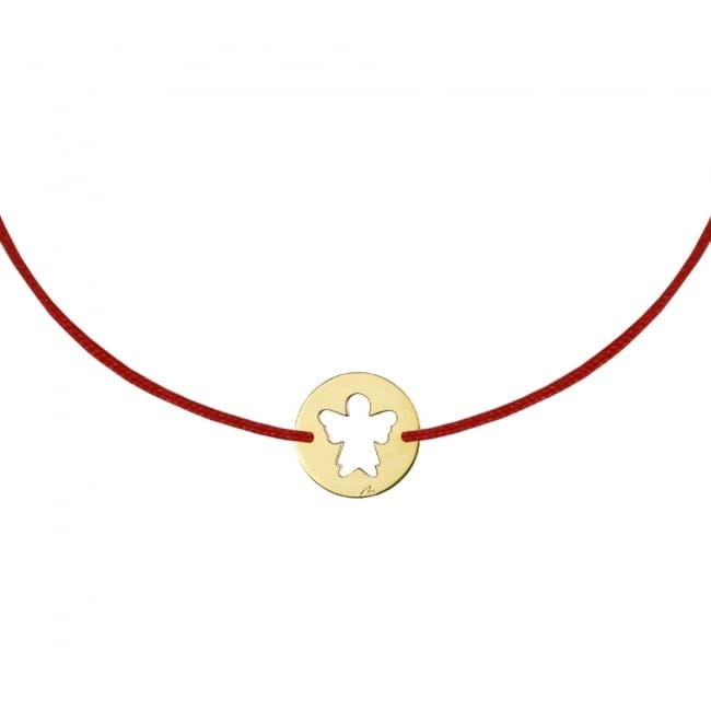 14 KT yellow gold Baby Angel bracelet on string