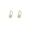 14 KT rose gold Baby Angel hoop earrings with white diamonds