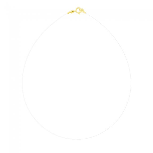 14 KT yellow gold transparent necklace