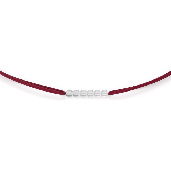 Bratara pe snur cu pandantiv The Embrace, din aur alb 14 KT