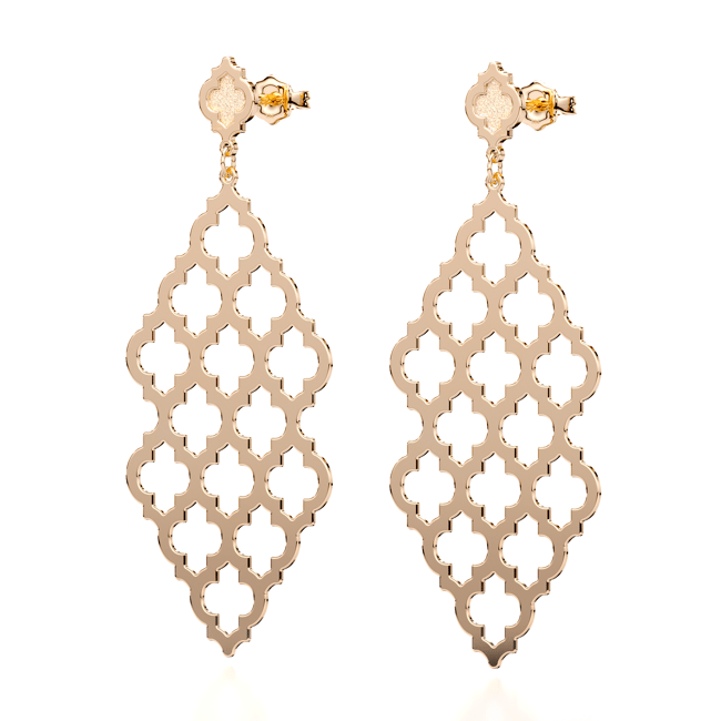 Cercei Yasmina L, din aur roz 14 KT