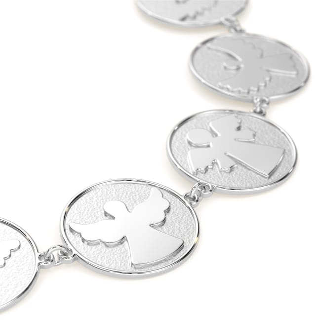 Bratara lant cu cei 7 Arhangheli, din aur alb 14 KT