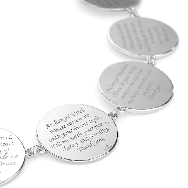 Bratara lant cu cei 7 Arhangheli, din aur alb 14 KT