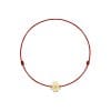 14 KT yellow gold Clover bracelet on string with white diamond