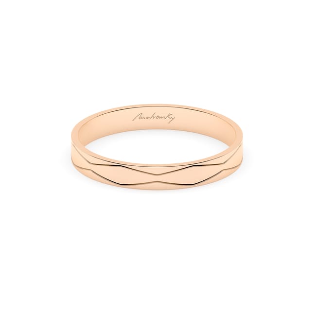 14 KT rose gold Graphic Infinity slim wedding ring