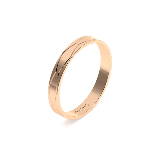 14 KT rose gold Graphic Infinity slim wedding ring