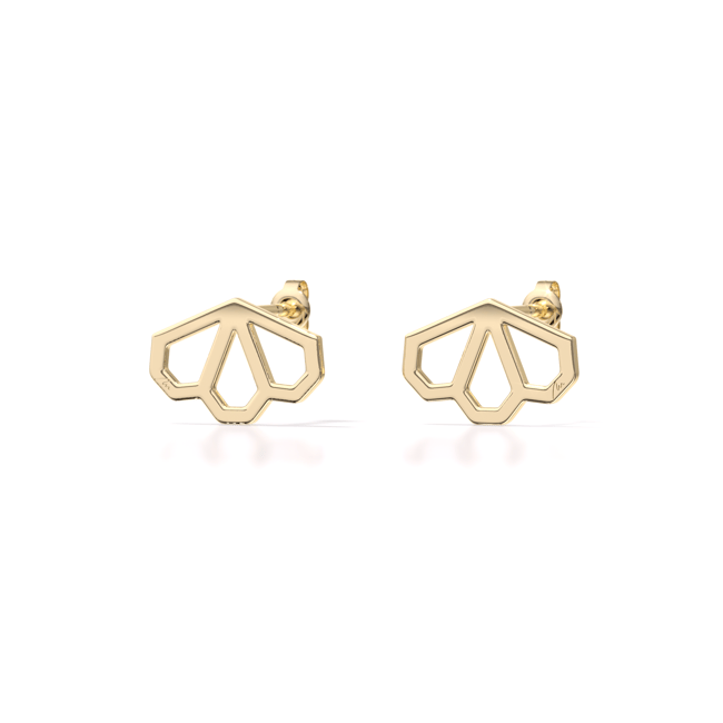 14 KT yellow gold Monte Carlo 3 petals earrings