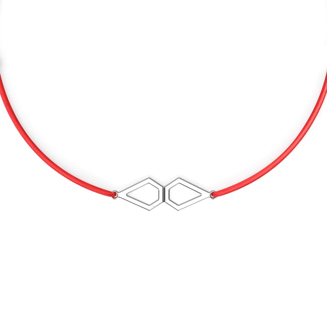 Bratara pe snur Graceful petals, din aur alb 14 KT