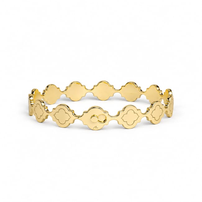 Bratara fixa din aur galben 14 KT, Noura Graphic