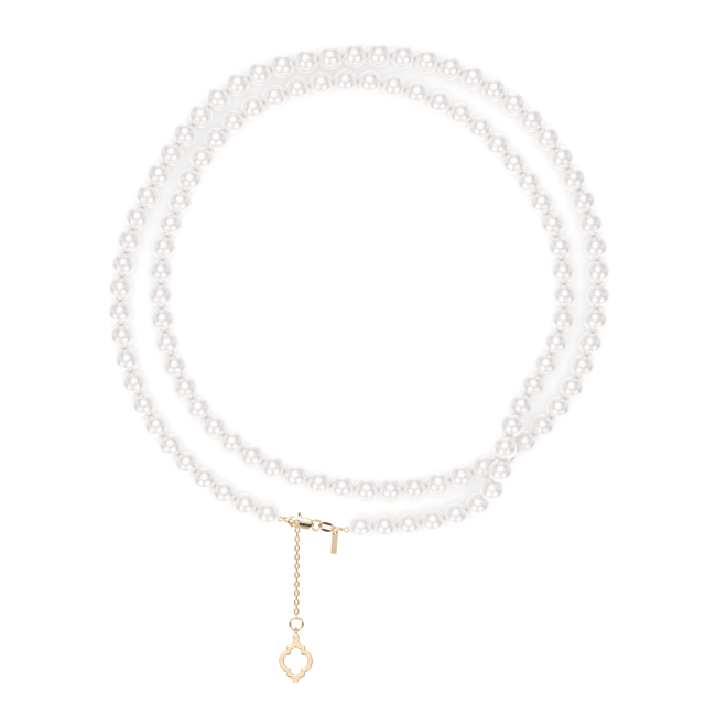 Colier cu perle de 6 mm din aur galben 14 KT, Selma
