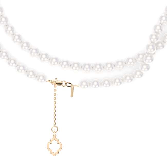 Colier cu perle de 6 mm din aur galben 14 KT, Selma