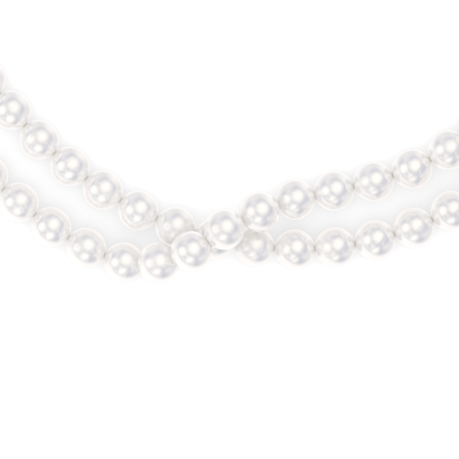 14 KT yellow gold 80 cm 6 mm pearls necklace