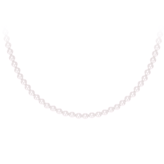 14 KT yellow gold 80 cm 6 mm pearls necklace