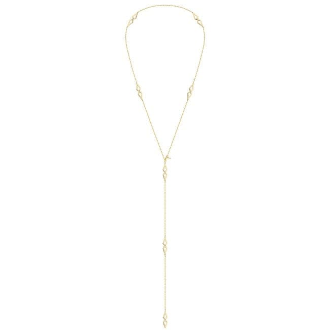 Colier Grace cu 7 petale, cu diamante albe, din aur galben de 14 KT