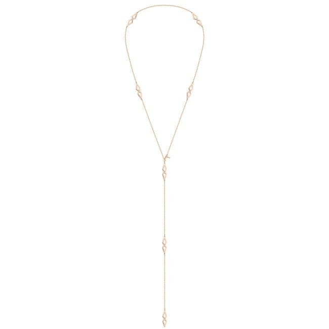 Colier Grace cu 7 petale, cu diamante albe, din aur roz de 14 KT