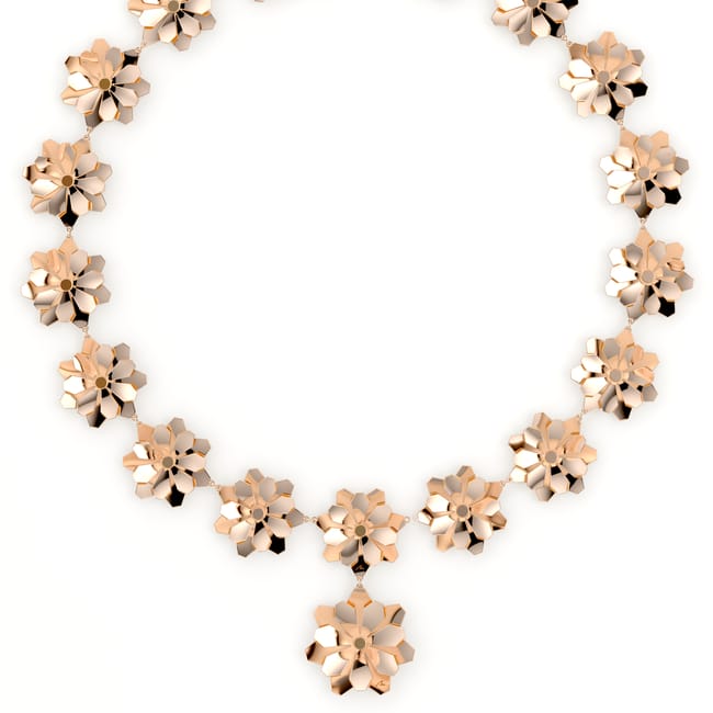 Colier aur roz floare 14 KT, Grace Flower 18 Double