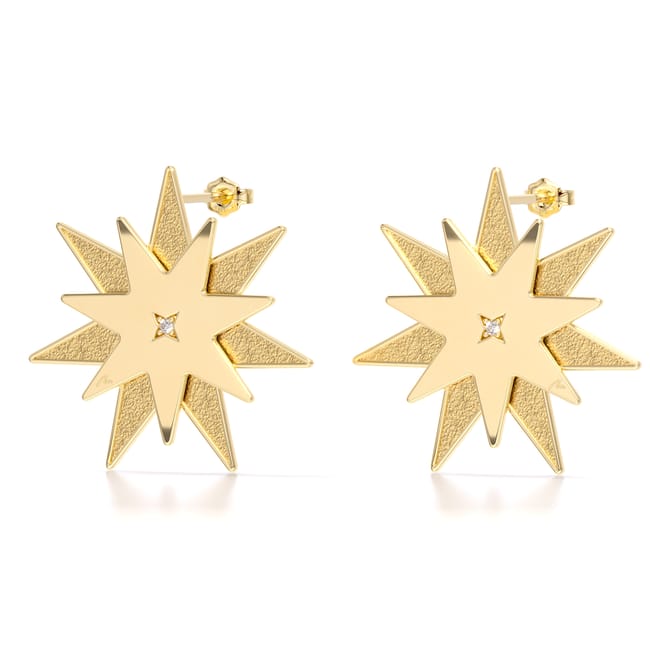 Cercei Luceafar M, din aur galben 14 KT