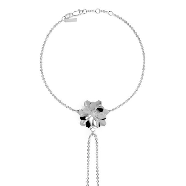 Bratara aur alb floare 14 KT, Grace Flower Double