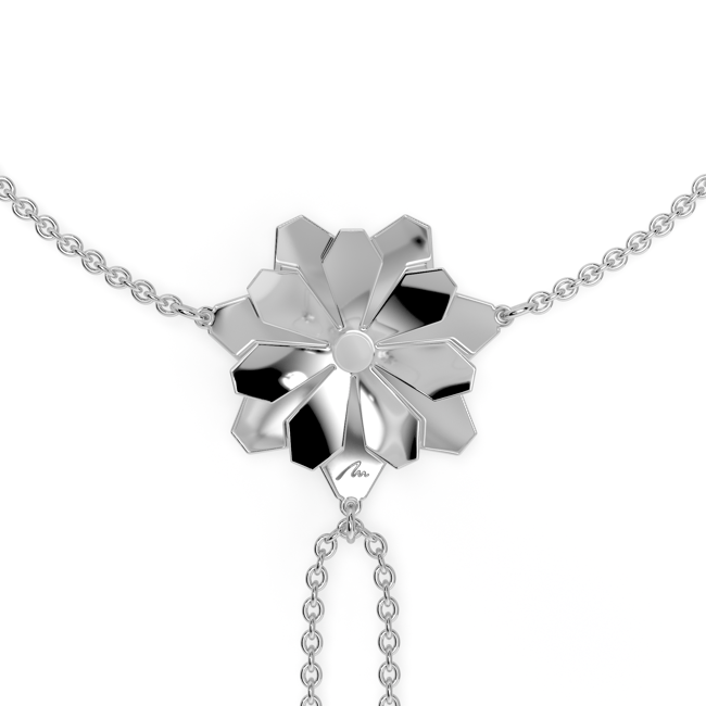 Bratara aur alb floare 14 KT, Grace Flower Double