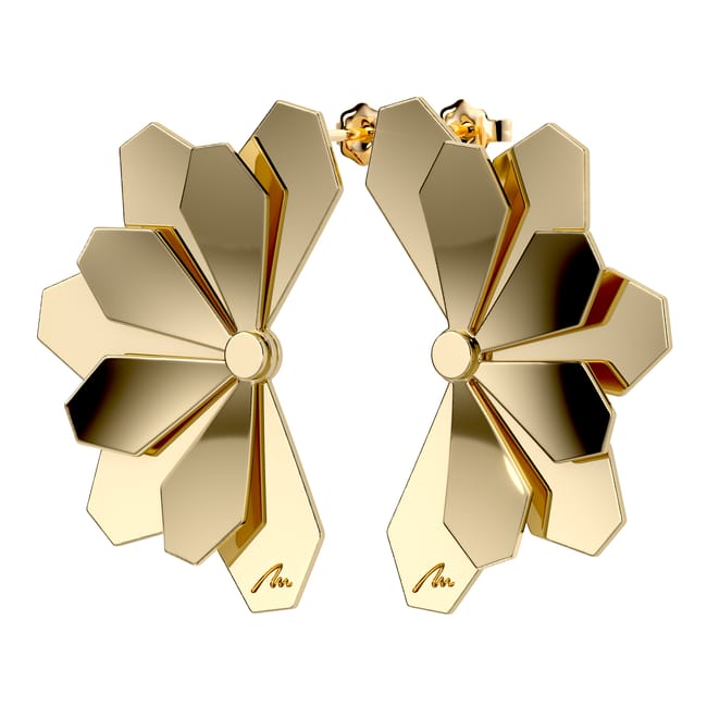 Cercei aur galben floare 14 KT, Grace Flower Five Double