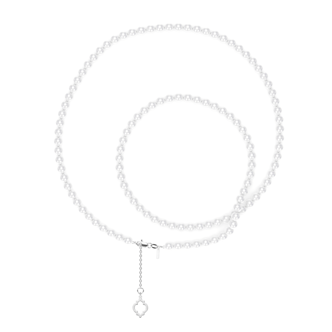 Colier perle 4/5 mm, din aur alb 14 KT, Selma