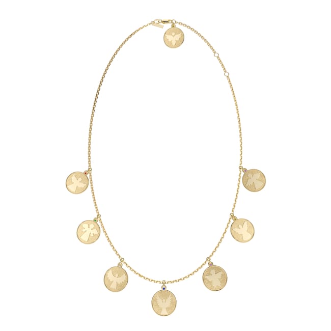 Colier cu 8 Arhangheli, din aur galben 14 KT