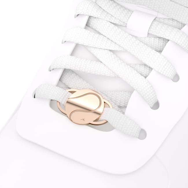 Accesoriu pentru pantof sport cu pandantiv Minge de Tenis, din alama placata cu aur roz